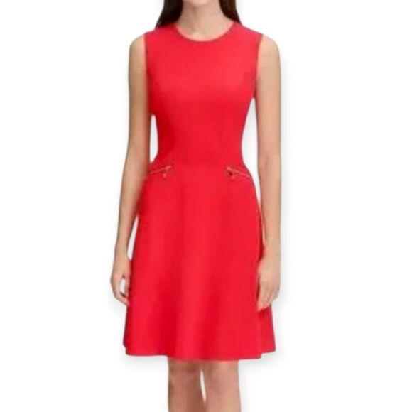 Tommy Hilfiger Red Sleeveless A-Line Dress Sz.14 EUC - Picture 1 of 10